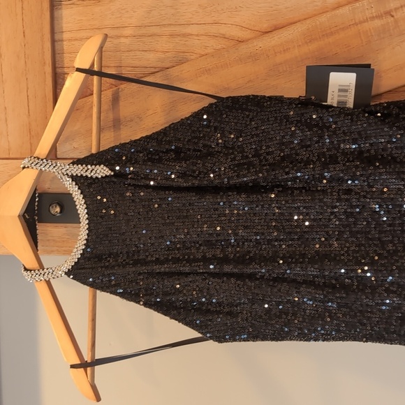 Sequined High Neck Rhinestone Mac Dugal size 4 style 26943 - Picture 4 of 8